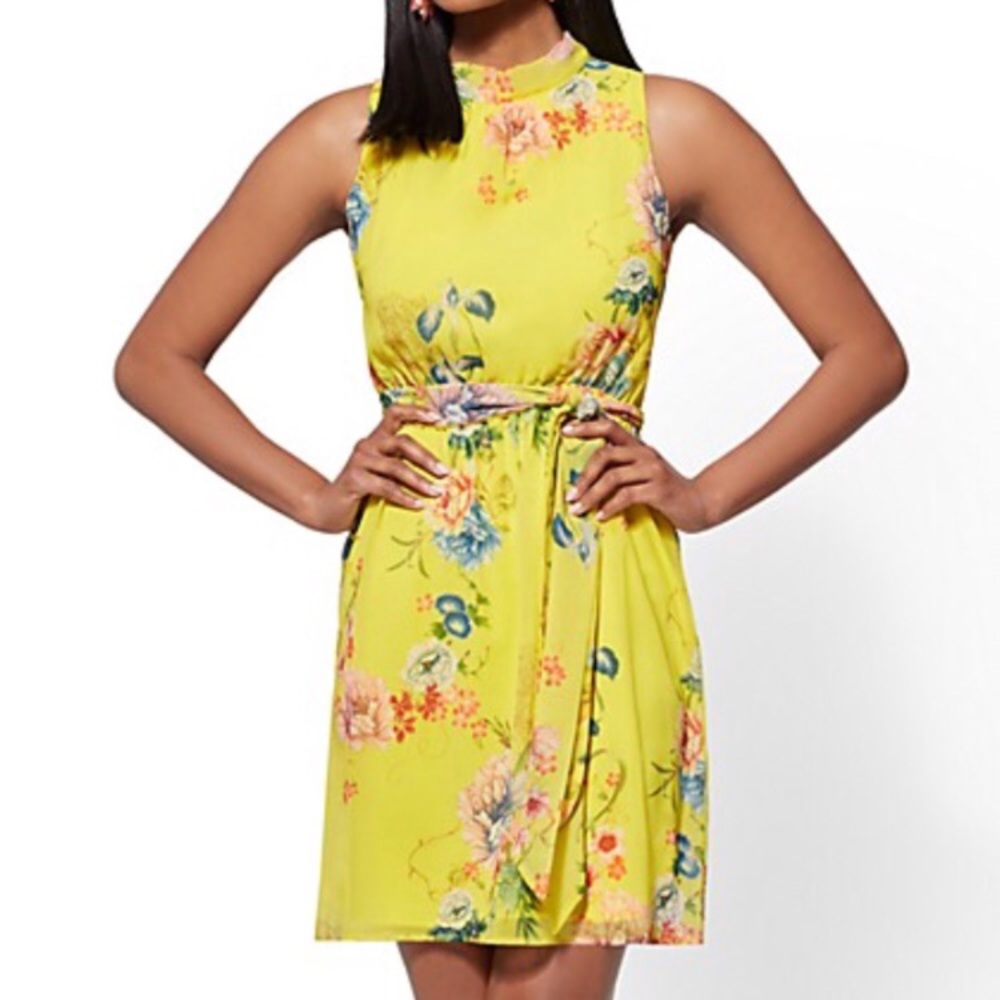 Yellow sleeveless dress. Never worn. With tags